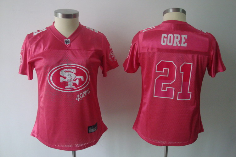 49ers #21 Frank Gore Pink 2011 Women's Fem Fan Stitched NFL Jersey